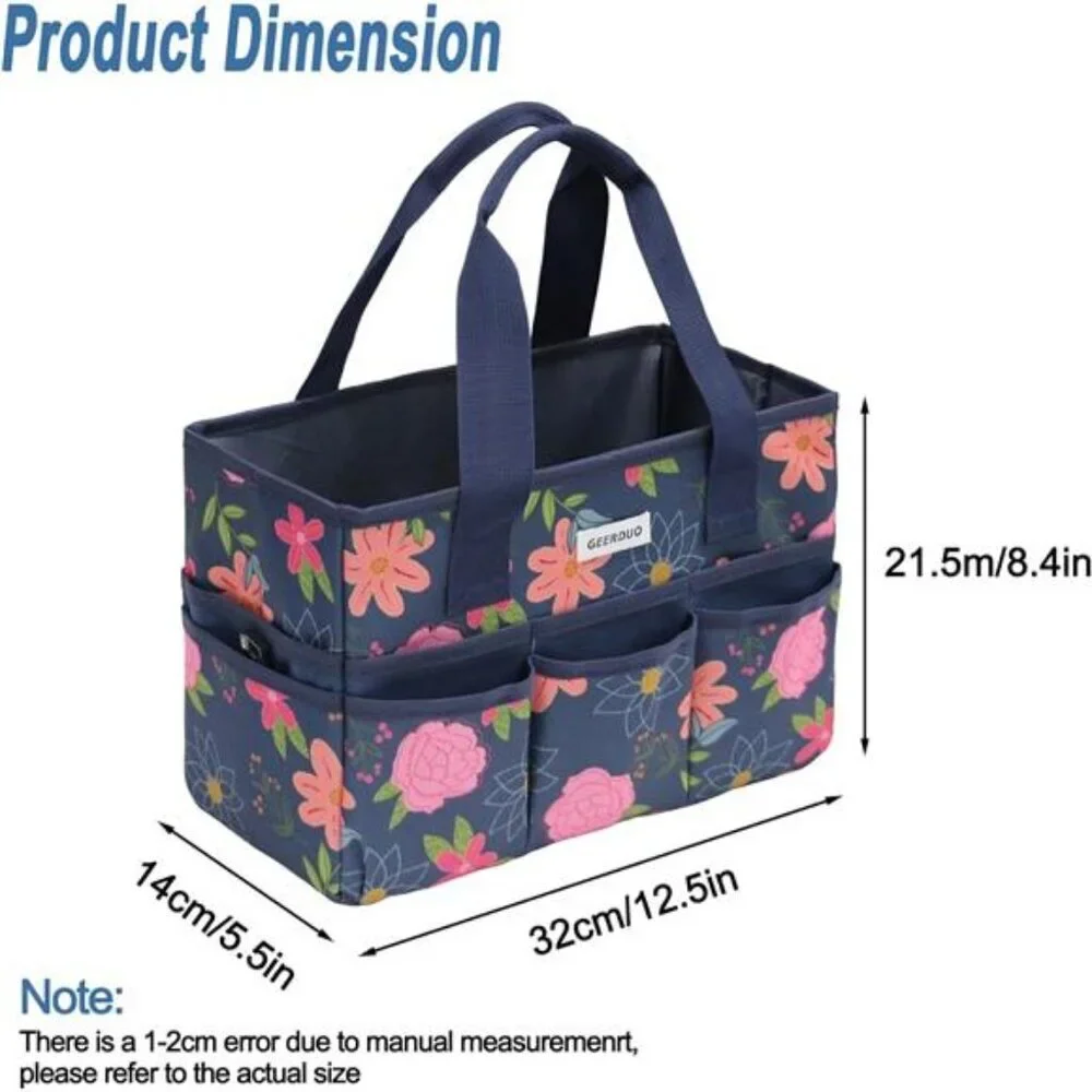 Craft Organizer Tote Bag Art Caddy with Multi-Pockets for Office Supplies